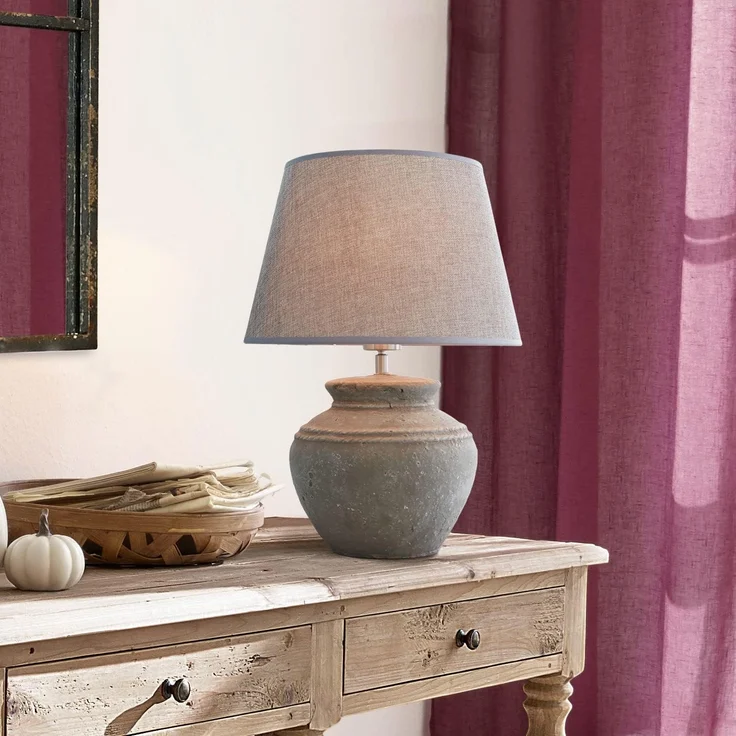 Mirabeau Tischleuchte Tischlampe Cleveland grau – Bild 3