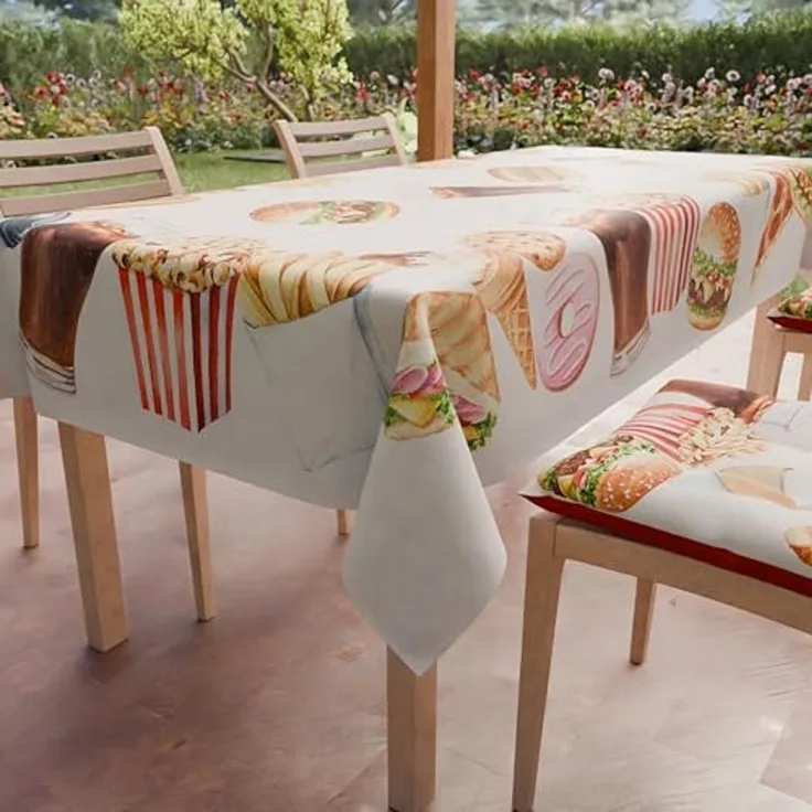 PETTI Artigiani Italiani - Tischdecke, schmutzabweisend, rechteckig, für Partys und Geburtstage für Kinder, Küchenmuster, Party, 06 x 12, Sitzer (140 x 240 cm), 100% Made in Italy