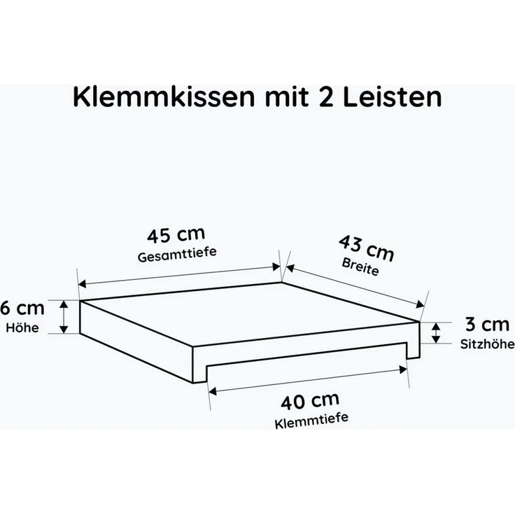 Lycce Bankauflage Bankkissen Klemmkissen Sitzkissen mit 2 Leisten, 40cm Klemmtiefe, (1 St), verrutscht nicht, mit Klemmfunktion, versch. Farben – Bild 2