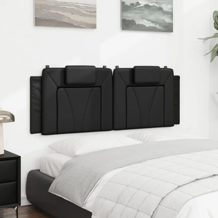vidaXL Kopfteil-Kissen Schwarz 120 cm Kunstleder 374781 – Bild 2