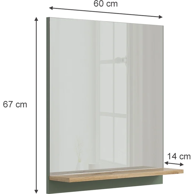 Badezimmerspiegel Marelle Grün/Artisan 60 x 67 cm mit Regal Vicco – Bild 2