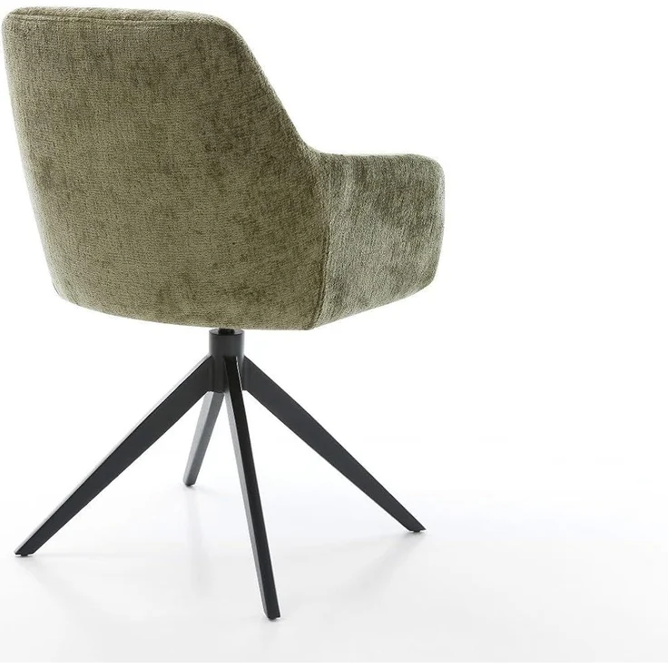 Drehstuhl Pejo-Flex Chenille Olive Kreuzgestell breit Schwarz 360° drehbar Wippfunktion Taschenfederkern – Bild 7
