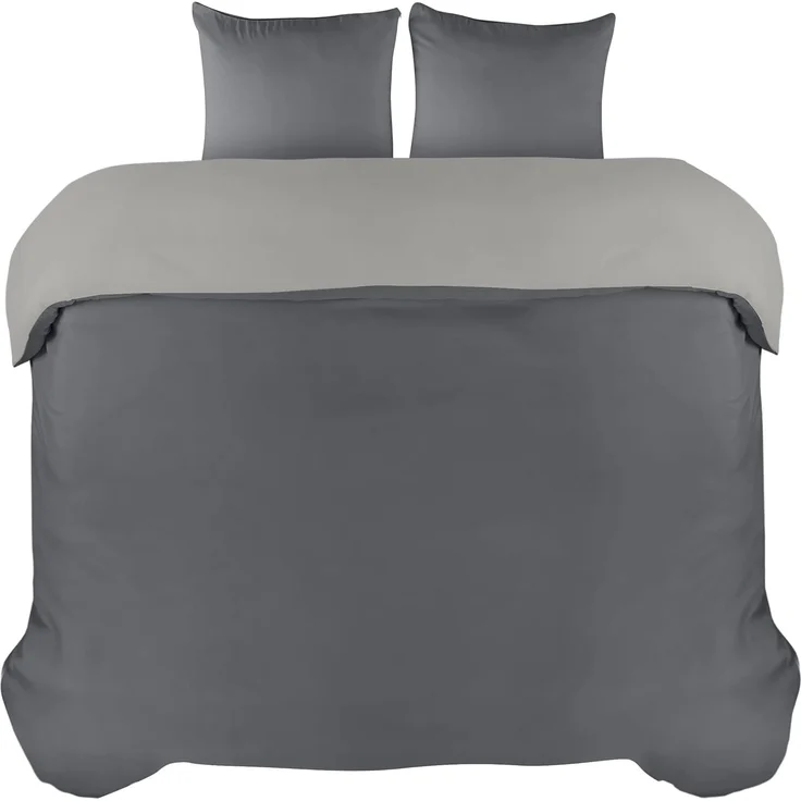 Utopia Bedding Bettwäsche 200x200 Set - Mikrofaser Bettbezug 200x200 cm + 2 Kissenbezüge 80x80 cm - Dunkelgrau/Hellgrau – Bild 5