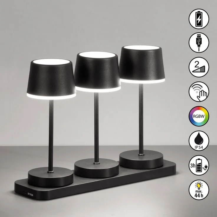 easy! BY FHL LED Tischleuchte Gardo, Dimmfunktion, Farbwechsel, LED fest integriert, Warmweiß, lange Leuchtdauer