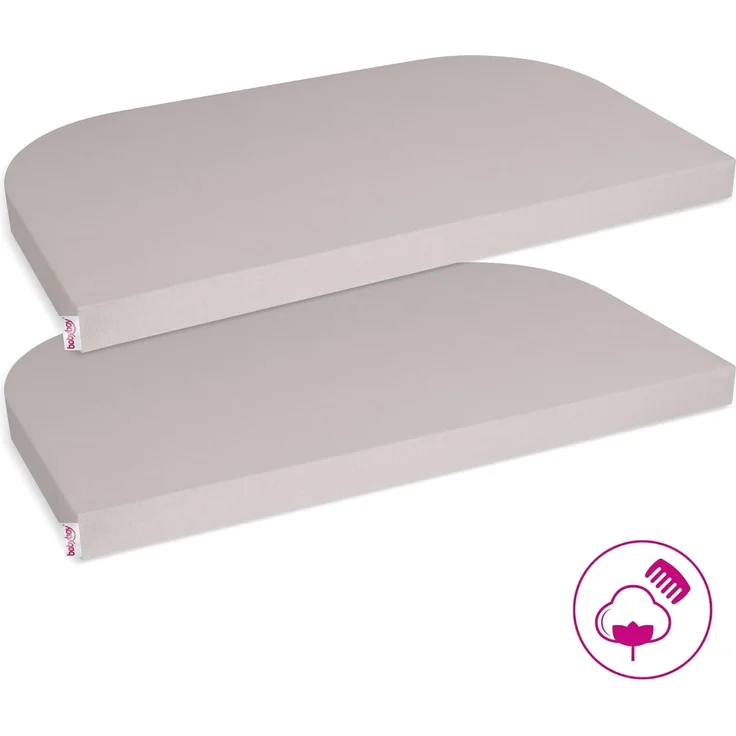 babybay Jersey Spannbetttuch Deluxe Doppelpack passend für die Modelle Maxi, Midi, Boxspring, Comfort und Comfort Plus, beige, 89x50 cm (Doppelpack) – Bild 2