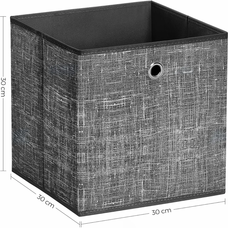 SONGMICS Aufbewahrungsbox mit Griff, 6er Set, Vliesstoff schwarz meliert, 30 x 30 x 30 – Bild 4
