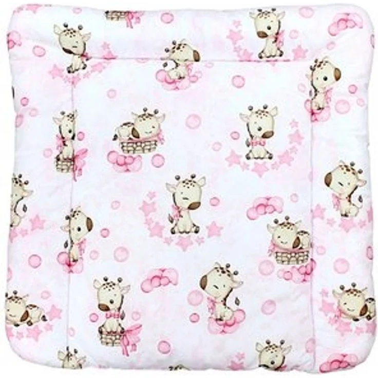 TupTam Baby Wickeltischauflage mit Baumwollbezug Gemustert, Farbe: Giraffe/Rosa, Größe: 70x60 cm – Bild 6