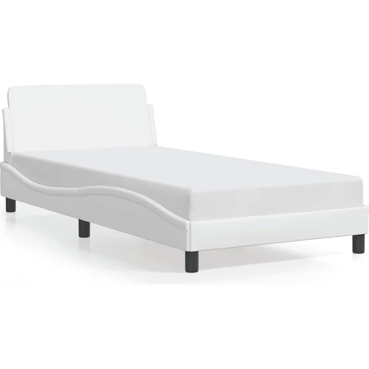 vidaXL Bettgestell "Dover" Weiß 100x190 cm Kunstleder 373270 – Bild 2