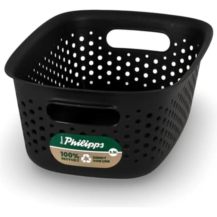 6x Aufbewahrungskorb Box 28cm Körbe 100% recycled 3,5L schwarz Korb Boxen Set 6 Stück – Bild 5