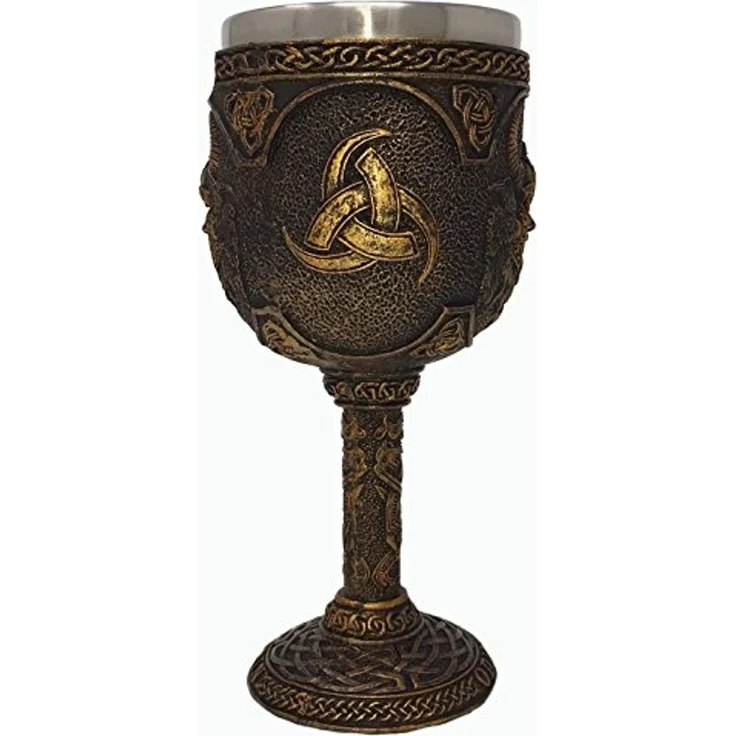 MystiCalls Becher Kelch Odin - Wikingerkelch Wikinger Met Götterkelch, 1-tlg, Polyresin, Herausnehmbarer Metalleinsatz – Bild 2