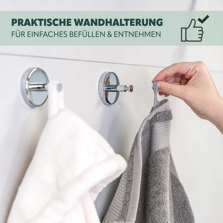 Bad-Serie LUCENTE - Handtuchhaken 4er Set, aus Edelstahl verchromt – Bild 3