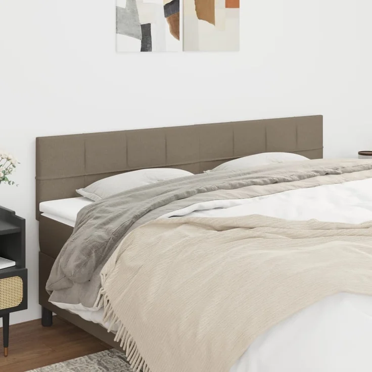 vidaXL Kopfteile 2 Stk. Taupe 80 x 5 x 78/88 cm Stoff 346064 – Bild 1