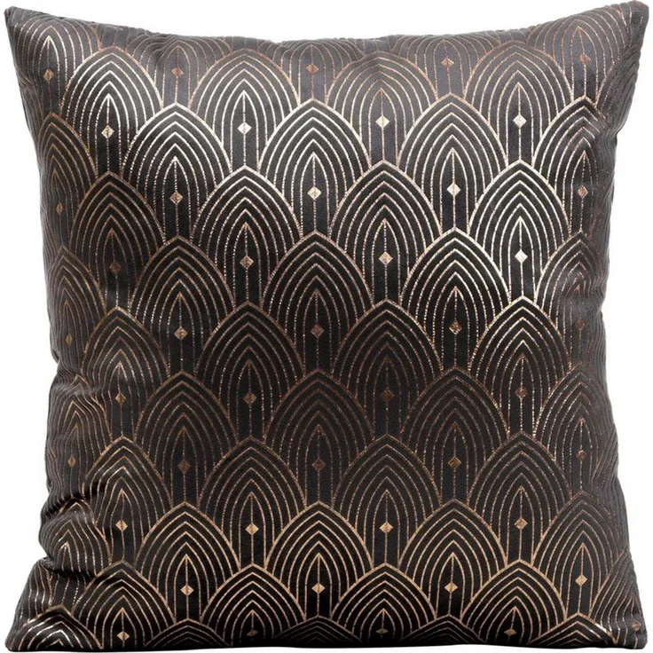 Design91 Kissenbezug AGNES, Glamouröse Kissenbezüge, elegante Sofakissen, goldenes Muster