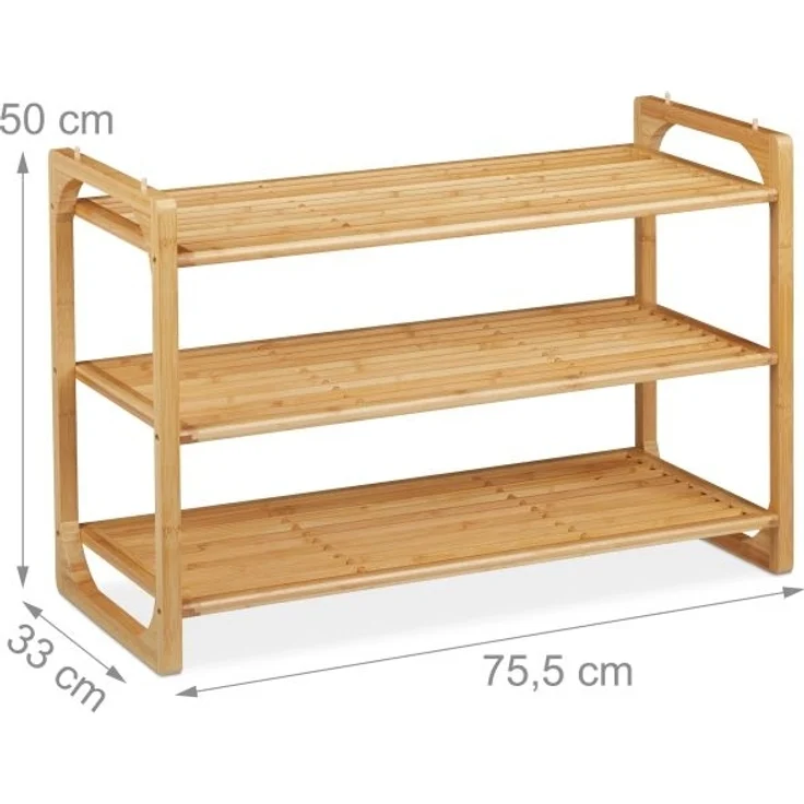 Schuhregal Bambus stapelbar – Bild 4