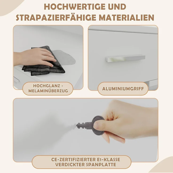 JUMMICO Schminktisch mit LED-Beleuchtung, Einstellbare Helligkeit&Farbtemperaturen, Organizer Schminktisch Spiegel mit Licht, Frisiertisch mit Schubladen und verstellbaren Ablagen, Maße: 117 x 40 x 140 cm – Bild 5