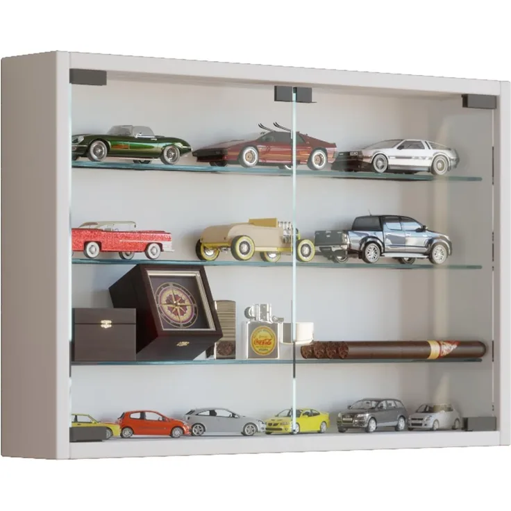 VCM Wandvitrine Mandosa 912945 Weiß H. 40 x B. 60 x T. 10 cm