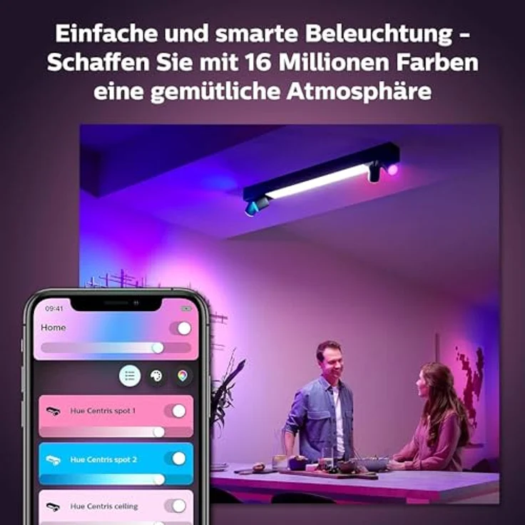Philips Hue White&Col. Amb. Centris Spot 4flg schwarz V2 – Bild 7