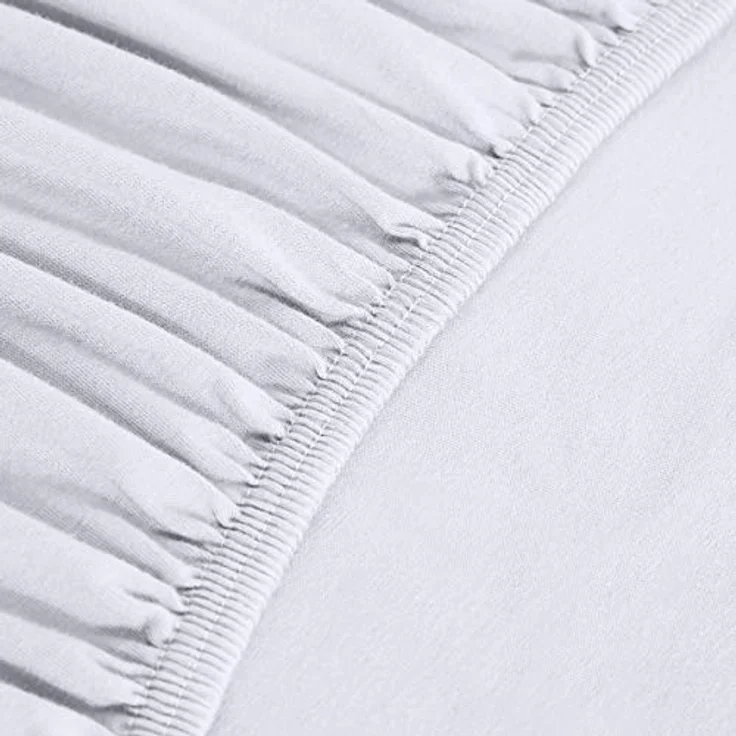 Amazon Basics Jersey Spannbettlaken, 100% Baumwolle, 200 x 200 cm, für Matratzenhöhe bis 30 cm, Weiß, OEKO-TEX zertifiziert – Bild 2
