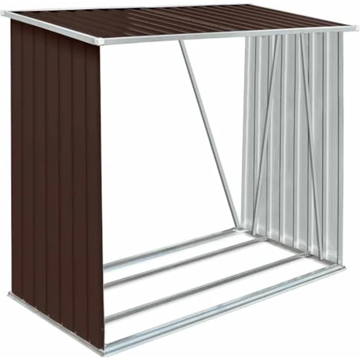 vidaXL Brennholzlager Verzinkter Stahl 163 x 83 x 154 cm Braun 47090 – Bild 2