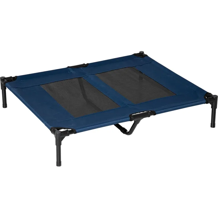 Erhöhtes Hundebett aus 600D-Netzgewebe, Reisebett für große Hunde mit einem Gewicht von bis zu 30 kg, 91,5 x 76,2 x 18 cm, Blau
