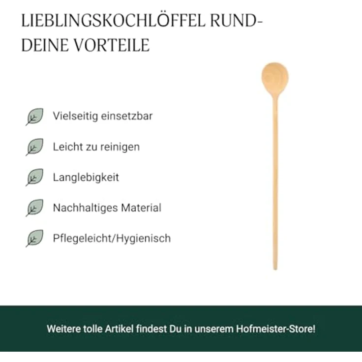 Kochlöffel, runde Form aus Holz 80 cm – Bild 6