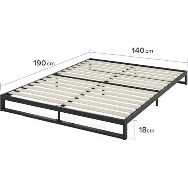Zinus EU-SSBF-7K Low Profile Bed Frame, Metal/Wood, Single – Bild 2