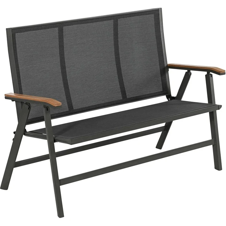 Dehner Gartenbank Klappbank Colmar, 2-Sitzer, 127 x 99 x 61.5 cm, Schöne, klappbare Gartenbank aus hochwertigen Materialien gefertigt – Bild 1