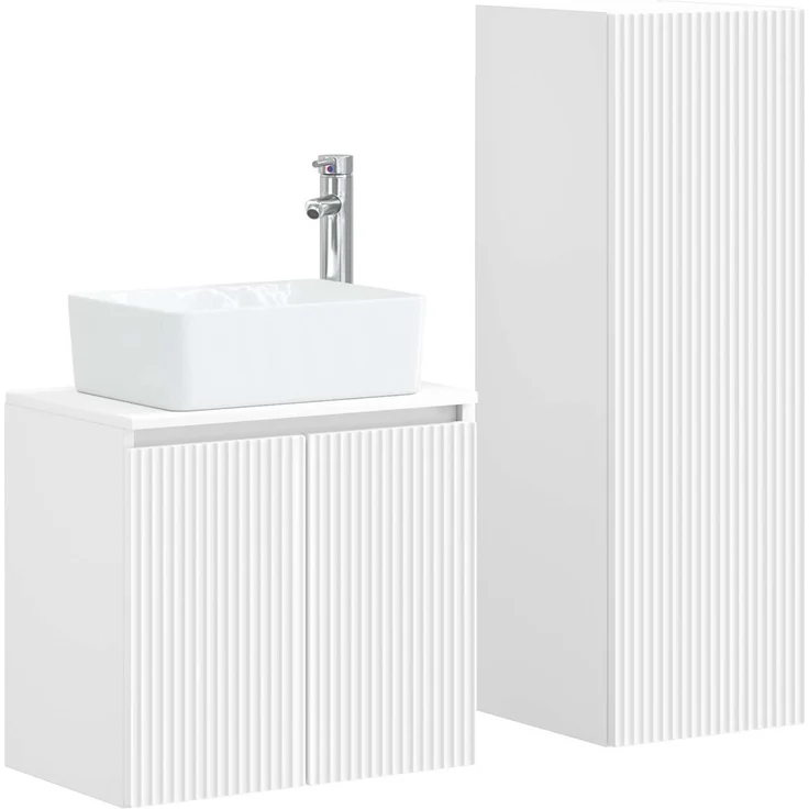 vidaXL Badezimmerschrank-Set 2 stk. Weiß 33 x 34,5 x 100 cm 3406123 – Bild 2