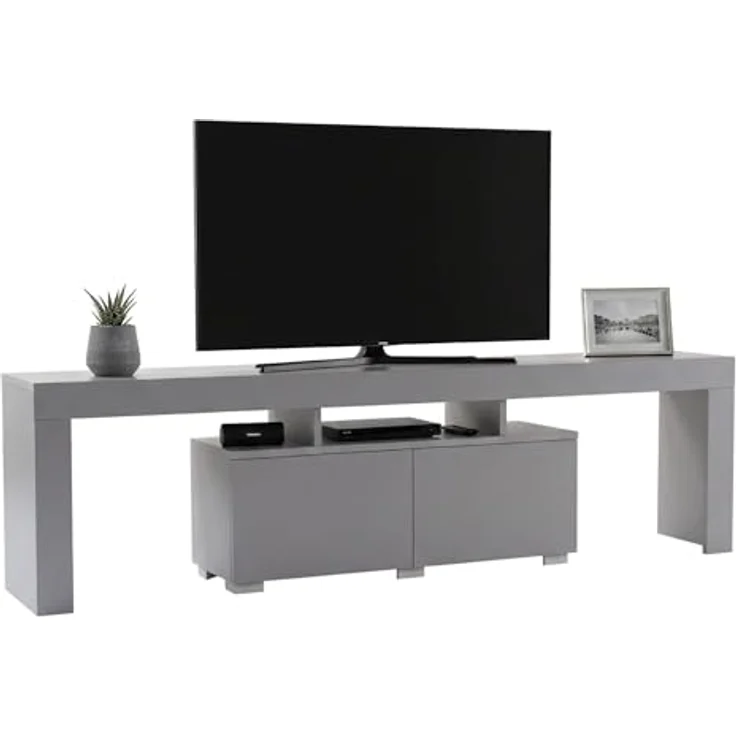 Dmora TV-Schrank Govone 180x31,3x50h cm Grau 2 Böden, 2 Türen – Bild 2