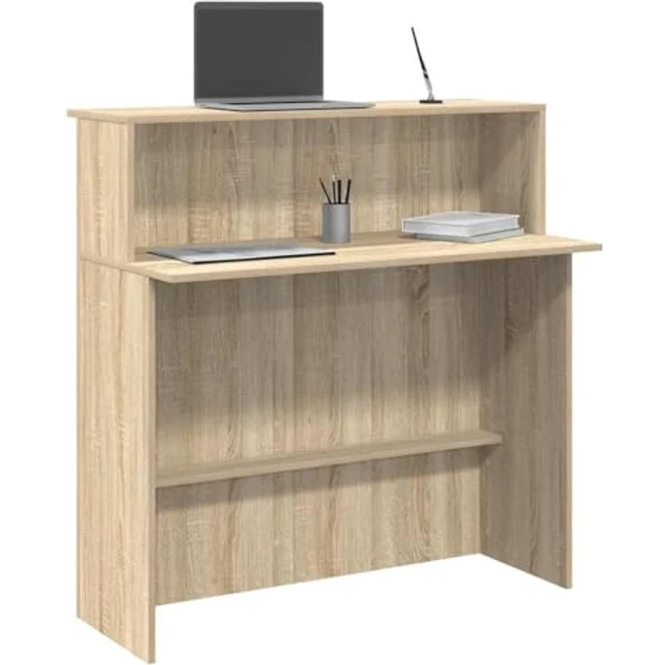 vidaXL Empfangstresen Sonoma-Eiche 100 x 50 x 103,5 cm Holzwerkstoff 859026 – Bild 5