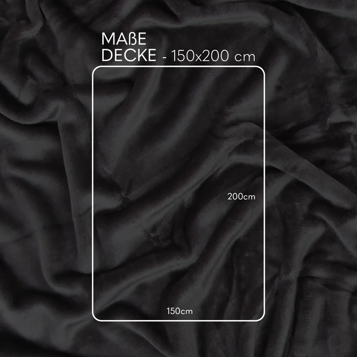 Kuscheldecke Cashmere Touch 150x200cm ( Anthrazit ) Flauschige Wohndecke für Sofa, Couch und Bett, Tagesdecke OEKO-TEX - Sofaüberwurf – Bild 3