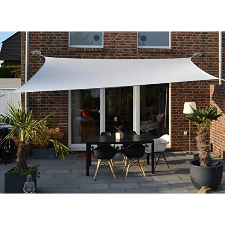 Vierecksonnensegel silbergrau 300x400 cm mit Regenschutz