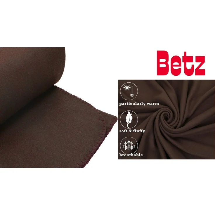 Wohndecke Luxus Fleecedecke Kuscheldecke Größe 130x170 cm Farbe braun, Betz, 180 g/m² – Bild 2