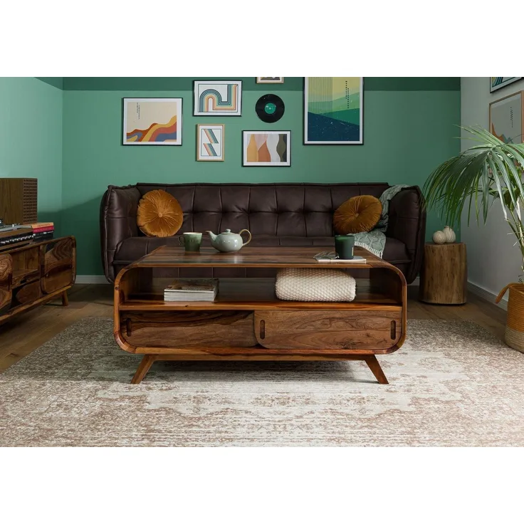 Massivmoebel24 Couchtisch Sheesham 120 x 70 x 50 dunkelbraun lackiert MAILAND #231