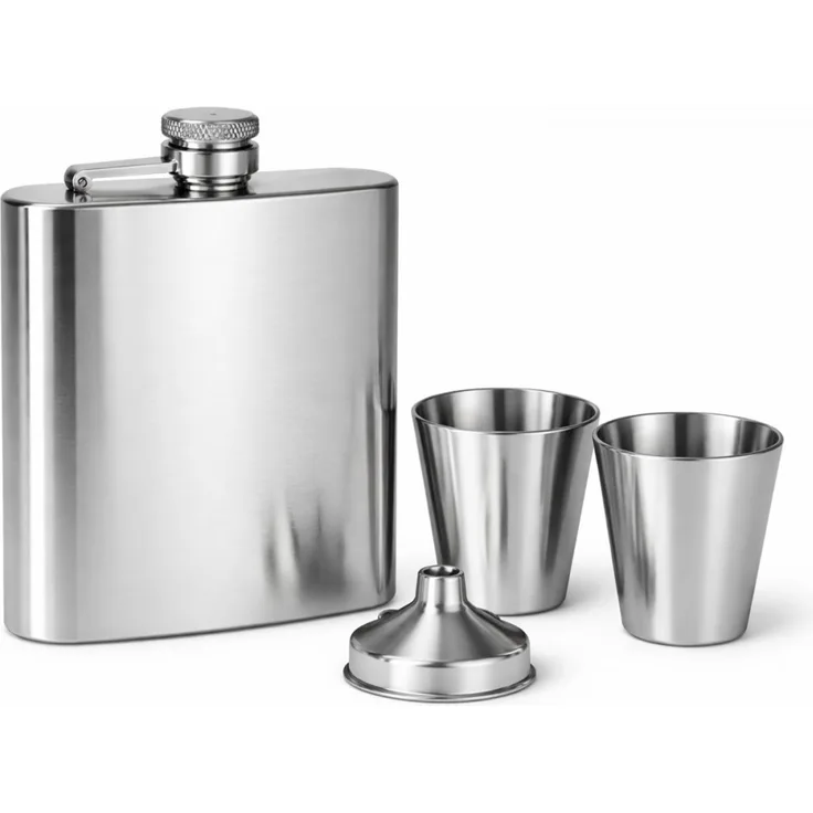Flachmann Set Edelstahl – Perfekt für unterwegs & Outdoor 180ml