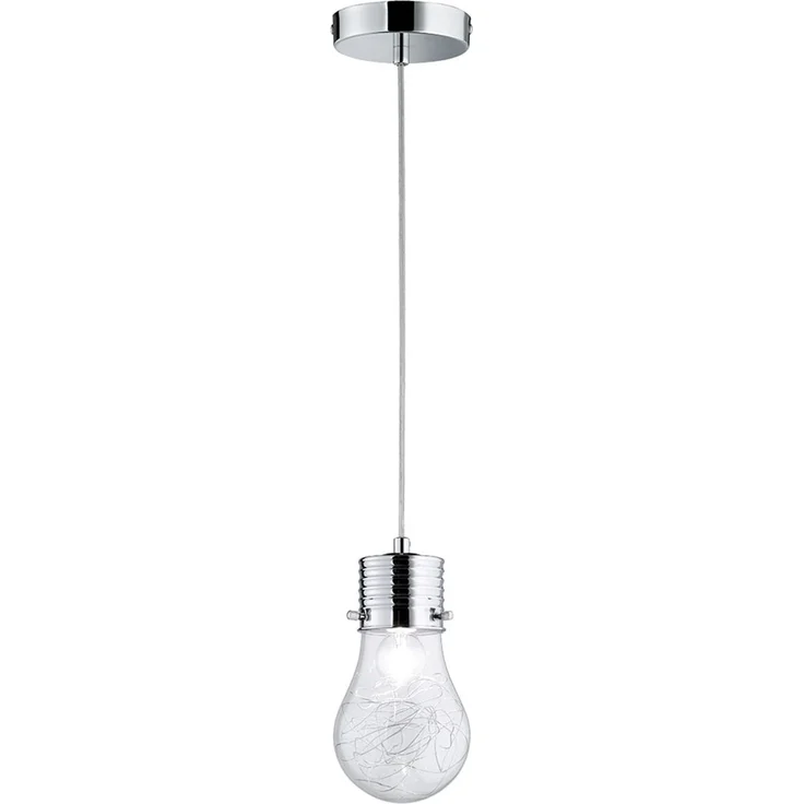 Hängelampe, Edison-Design, Drahtgeflecht, Glas, D 12 cm – Bild 2