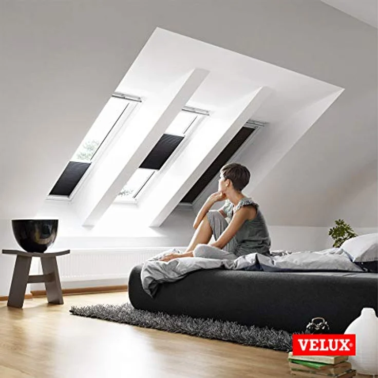 Velux Dachfensterplissee FHC F06 1045S, Wabenplissee in Weiß mit Aluminium Schiene, manuell verstellbar zur Verdunkelung und Sichtschutz – Bild 5