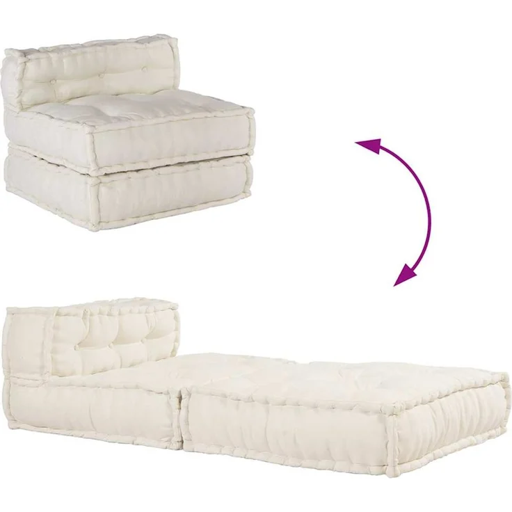 vidaXL Modulares Sofaelement Creme 70 x 70 x 54 cm Stoff 4019022 – Bild 8