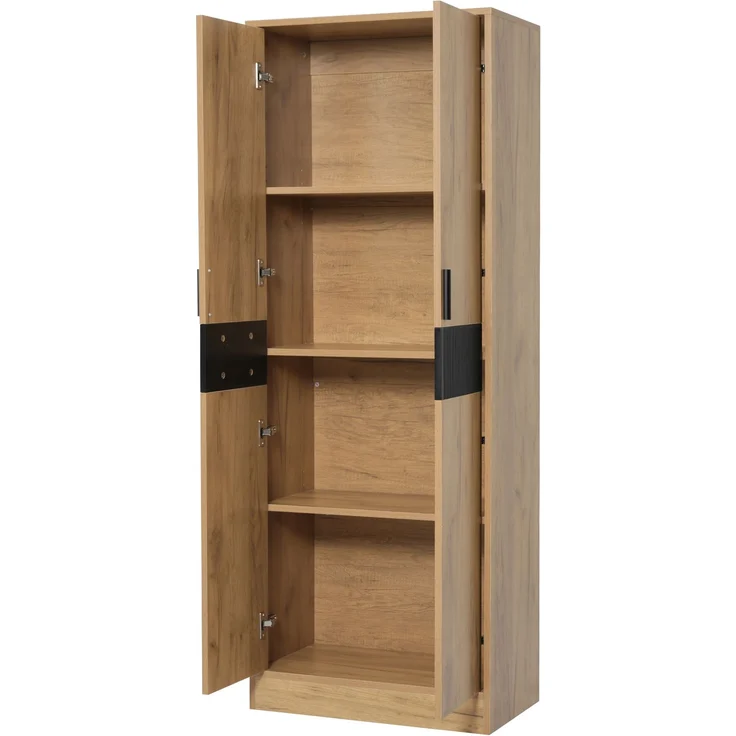 ZUBALIYA Hochschrank 60x35x160 cm, mit verstellbaren Einlegeböden und Aktenschrank mit sanft schließender Tür, Aufbewahrungsschrank für Büro, Wohnzimmer und Flur,Aktenschränke,Sideboard – Bild 8