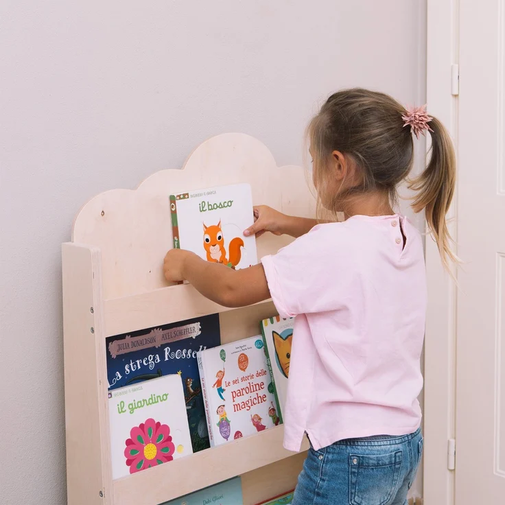 Dotty Natural Haus Bücherregal Montessori Multiplex 60 x 95 x 13 cm Natur – Bild 5