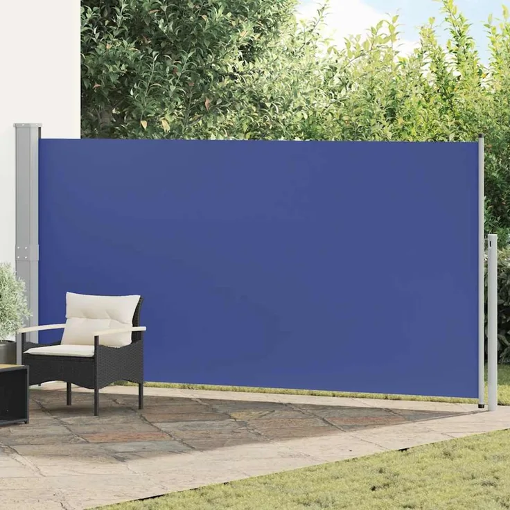 Ausziehbare Seitenmarkise, Sichtschutz 160x500 cm Blau