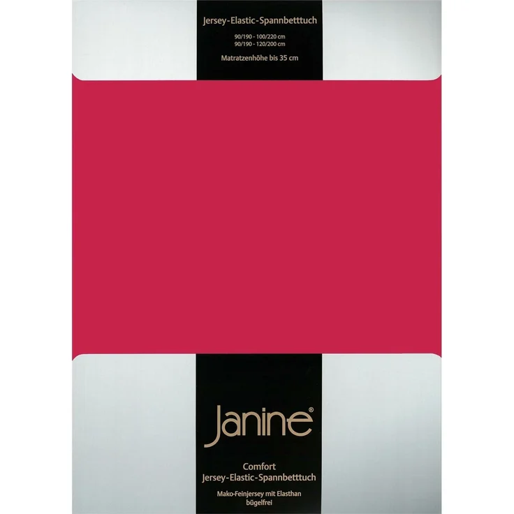 Janine Jersey Elastic Spannbetttuch|140x200 cm - 160x220 cm| rot – Bild 1