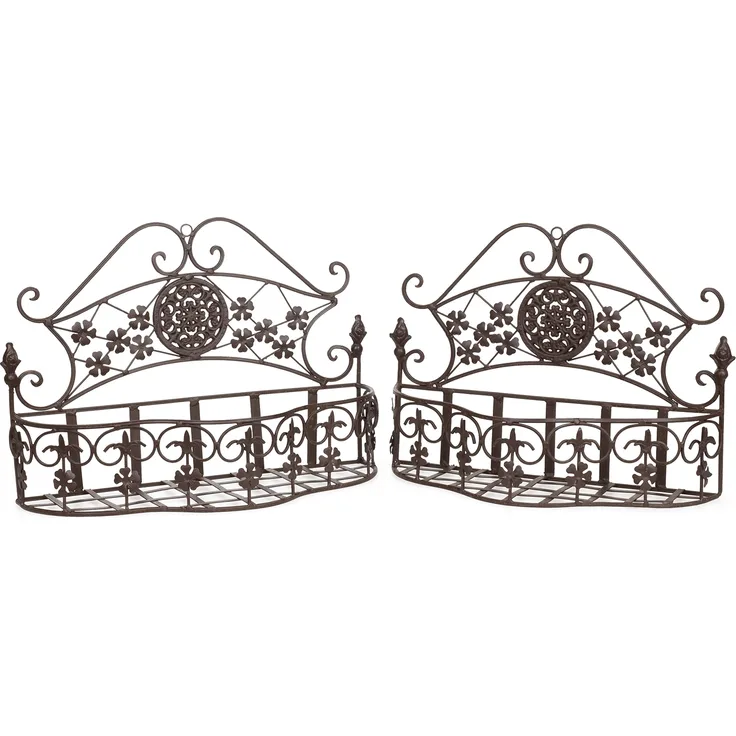 Pflanzkörbe Metall Wandkörbe 2er Set Paar Pflanzkorb Landhausstil Shabby