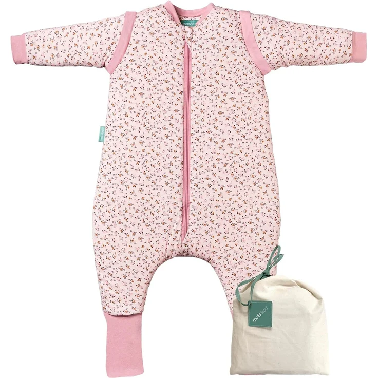 molis&co. Baby-Schlafsack mit Füßen, abnehmbare Ärmel und Socken. 2.5 TOG. Ideal für die Übergangszeit und den Winter. 100% Baumwolle (Oeko-TEX 100). (Misty Rose, 60 cm (6 Monate))