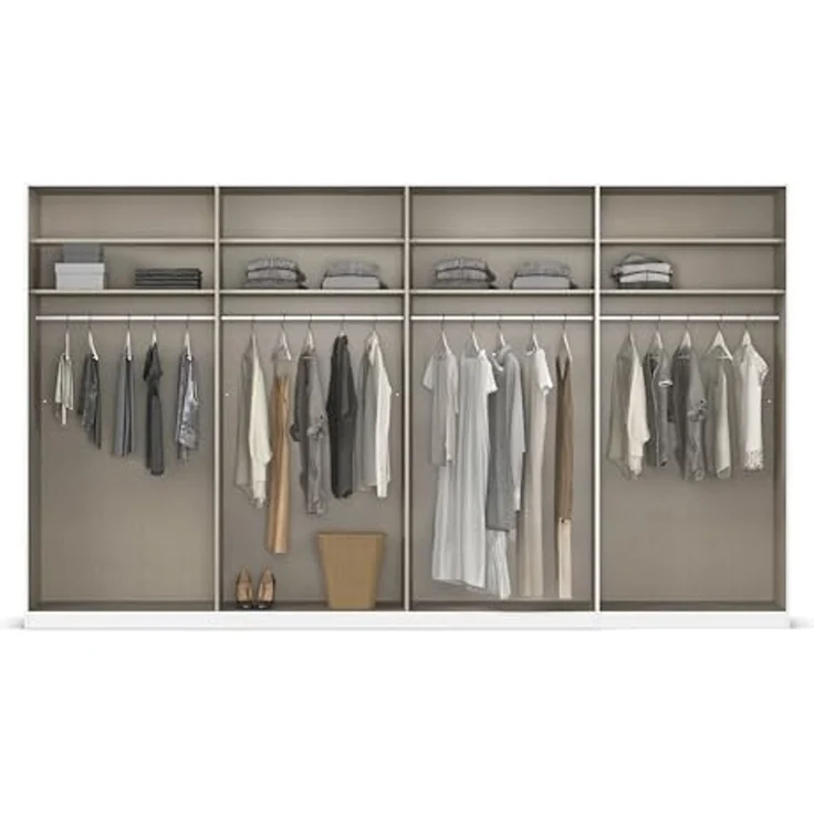 Rauch Möbel Alabama, Kleiderschrank für Schlafzimmer, Kinderzimmer, Wohnzimmer, Garderobe, Flur, 8-türig, mit Zubehör Basic, Farbe Beige, Breite 360 cm – Bild 6