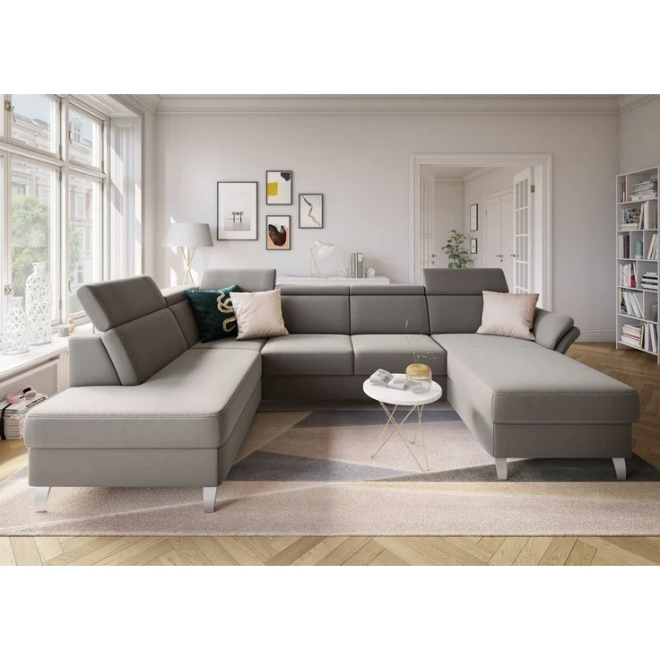 sit&more Wohnlandschaft Vincenzo U-Form, inklusive Kopfteilverstellung, wahlweise mit Bettfunktion, Bettkasten – Bild 2