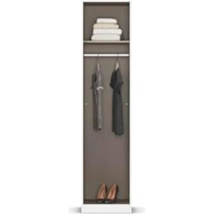 Rauch Möbel Alabama, Kleiderschrank für Schlafzimmer, Kinderzimmer, Wohnzimmer, Garderobe, Flur, 1-türig, mit Zubehör Basic, Farbe Grau metallic, Schwarz, Breite 47 cm – Bild 7