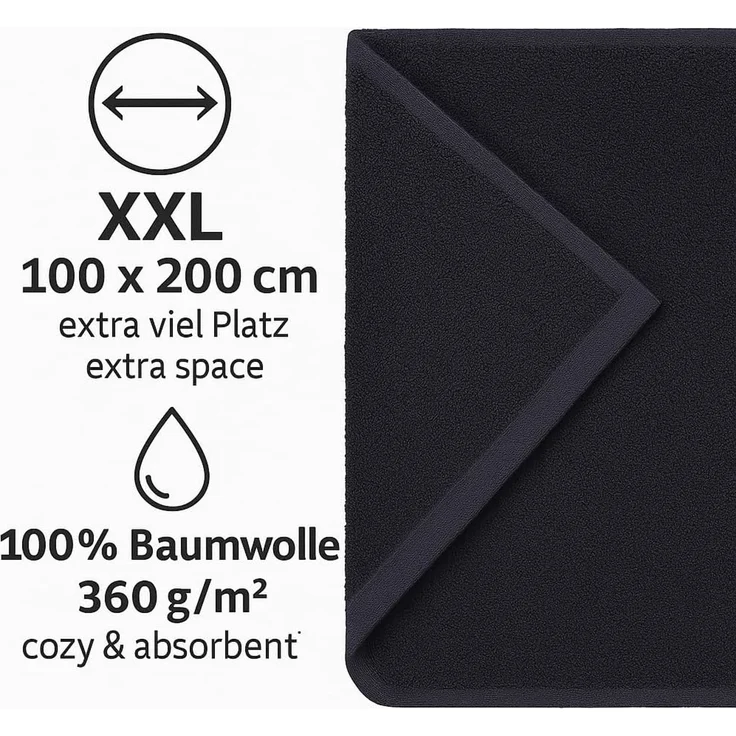 Betz Badetuch groß XXL Berlin Größe 100 x 200 cm Saunatuch, 100% Baumwolle (1 Stück, 1-St), Saunatuch Badetuch Badetücher – Bild 7