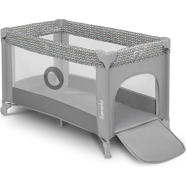 LIONELO Stefi Baby Laufstall, Kinderbett, Reisebett ab Geburt bis 15 kg, Seiteneingang, Sicherungssystem LockGuard, Blockade der Räder, Tragetasche, zusammenklappbar – Bild 2