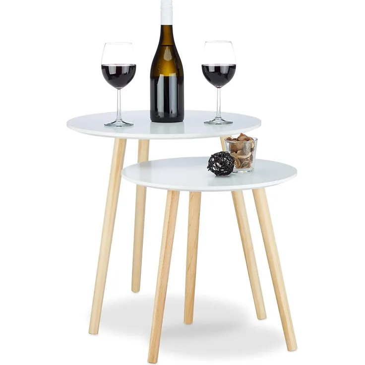 Relaxdays Beistelltisch 2er Set Skandinavisch